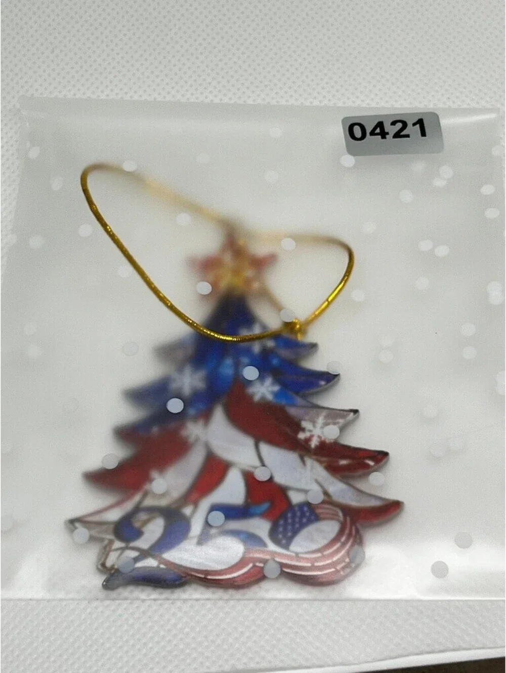 Patriotic 250th Anniversary Christmas Tree Ornament with Star 1/6